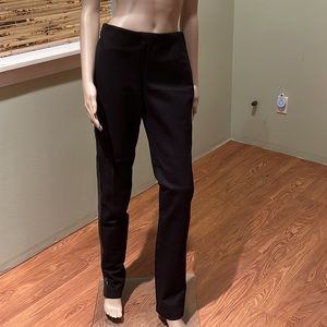 Danier Itallian Leather Black Material Leggings With Genuine Leather On Sides 10